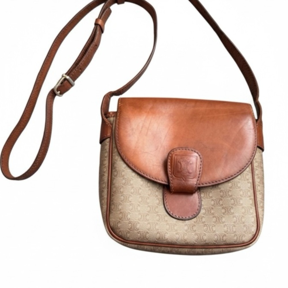Celine Vintage Brown Leather Crossbody Bag - Picture 1 of 14